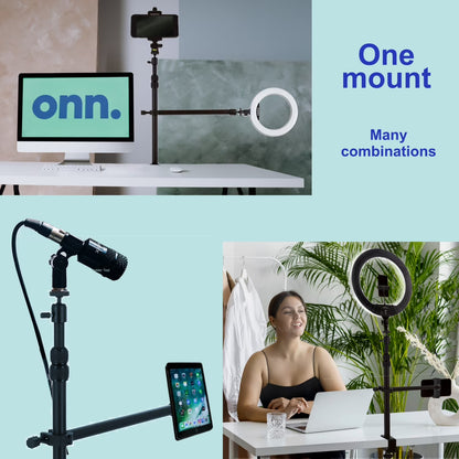 Desk / Table Mount for Auxiliary Arm for Streaming and Mounting DSLR, Phone, Ring Light, Webcam, Cameras