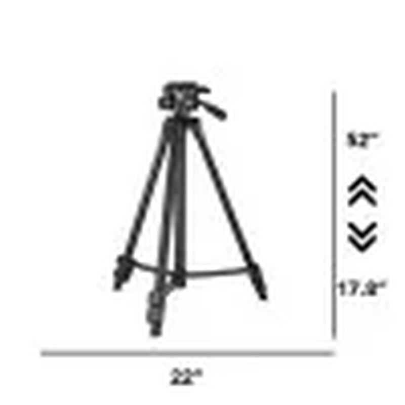 52" Aluminum Compact Camera Tripod Adjustable Height, Light Weight, Mounts for Slr|Camera|Smartphone|Gopro