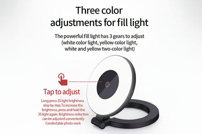 For Magsafe Magnetic Pocket Light Three-Level Adjustment Led Fill Light Phone Selfie Light for Iphone 12-15 Series Makeup Vlog